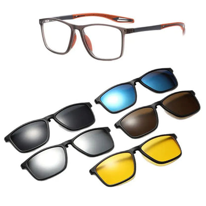 Magnetic Clip-On Sunglasses - Polarized Driving Glasses With Anti Blue Light Filter - ZOOMNSTORE