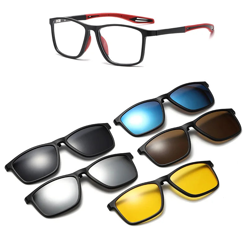 Magnetic Clip-On Sunglasses - Polarized Driving Glasses With Anti Blue Light Filter - ZOOMNSTORE