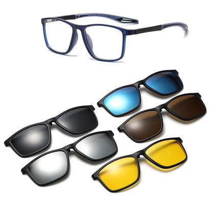 Magnetic Clip-On Sunglasses - Polarized Driving Glasses With Anti Blue Light Filter - ZOOMNSTORE