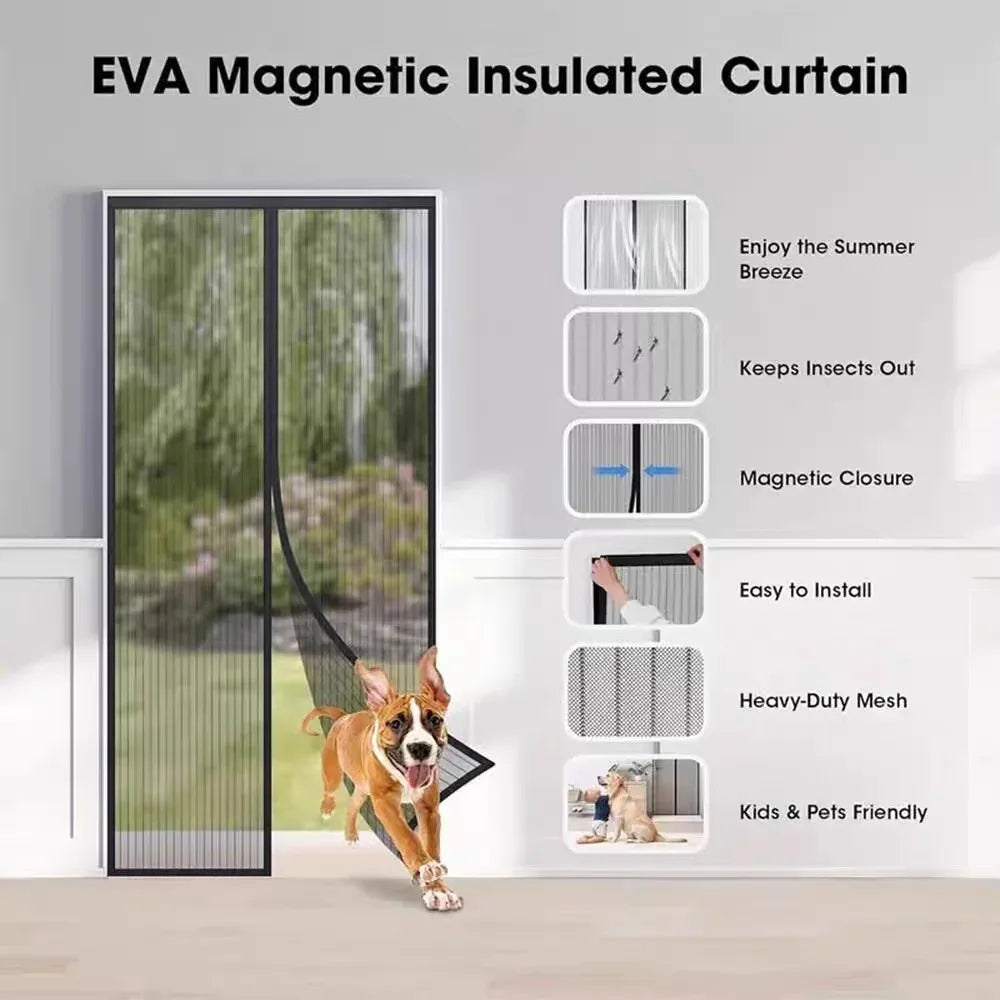 Magnetic Door Mesh Curtain - Heavy Duty Anti Mosquito Netting with Automatic Closing - ZOOMNSTORE