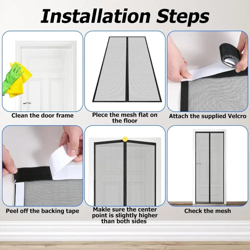 Magnetic Door Mesh Curtain - Heavy Duty Anti Mosquito Netting with Automatic Closing - ZOOMNSTORE