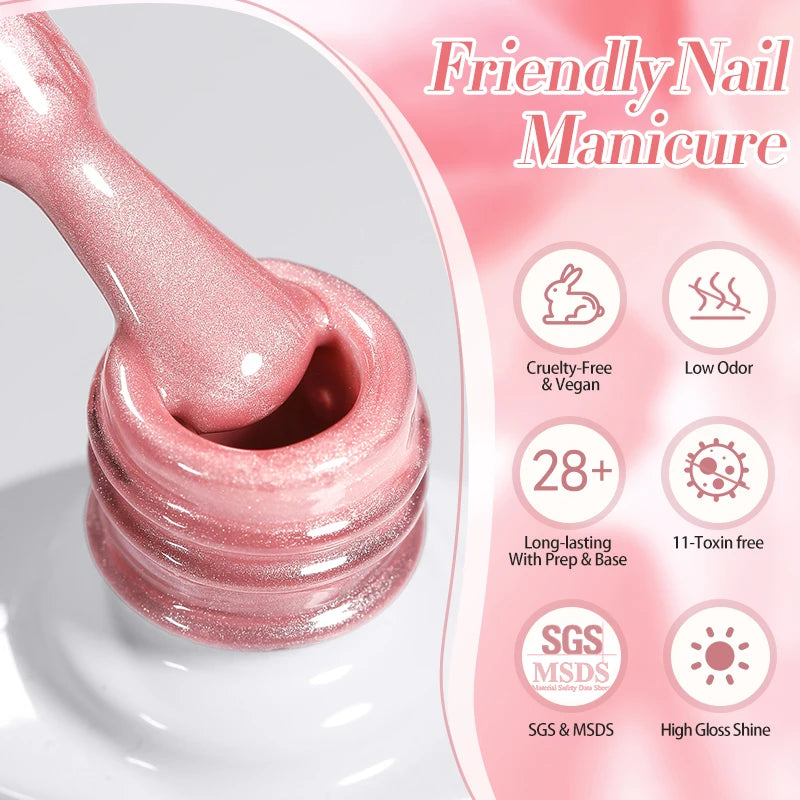Magnetic Gel Nail Polish - Born Pretty Cat Pink Jelly Soak Off Gel 10ml - ZOOMNSTORE