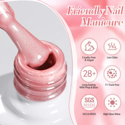 Magnetic Gel Nail Polish - Born Pretty Cat Pink Jelly Soak Off Gel 10ml - ZOOMNSTORE