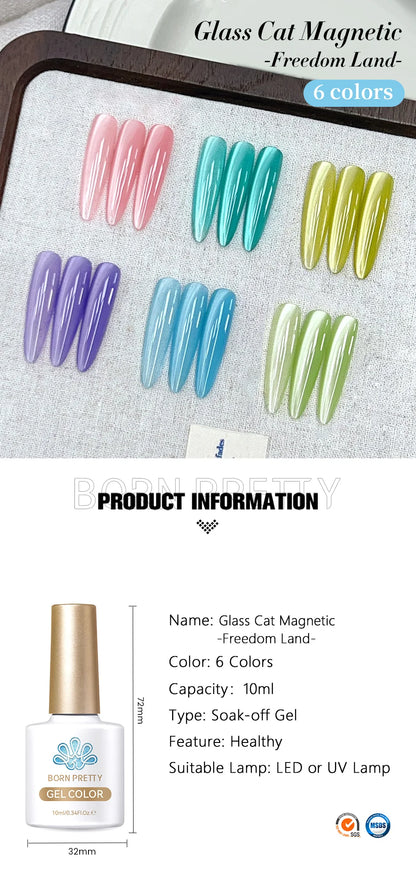 Magnetic Gel Nail Polish - Born Pretty Cat Pink Jelly Soak Off Gel 10ml - ZOOMNSTORE