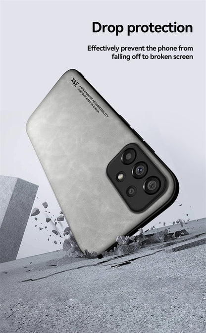 Magnetic Leather Case for Samsung Galaxy S Series and A Series - Car Mount Compatible Cover - ZOOMNSTORE