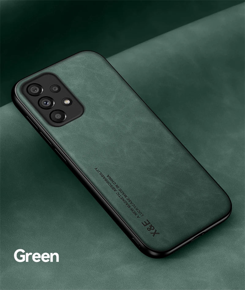 Magnetic Leather Case for Samsung Galaxy S Series and A Series - Car Mount Compatible Cover - ZOOMNSTORE