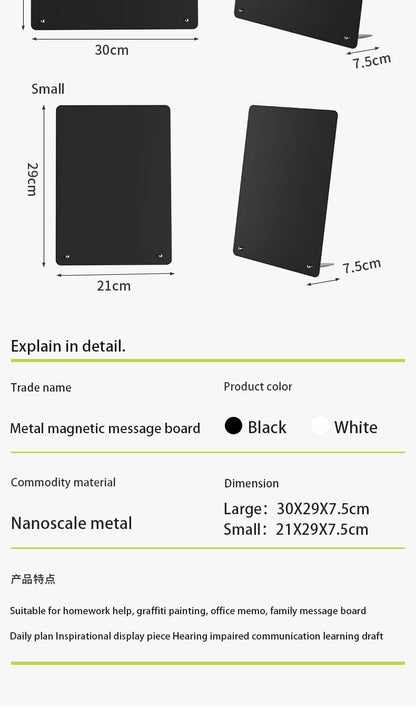 Magnetic Message Board – Desktop Erasable Double Sided Aluminum Frame Board - ZOOMNSTORE