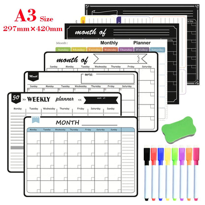 Magnetic Monthly Planner - Dry Erase Whiteboard | Fridge Message Board Organizer - ZOOMNSTORE