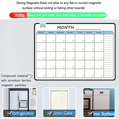 Magnetic Monthly Planner - Dry Erase Whiteboard | Fridge Message Board Organizer - ZOOMNSTORE