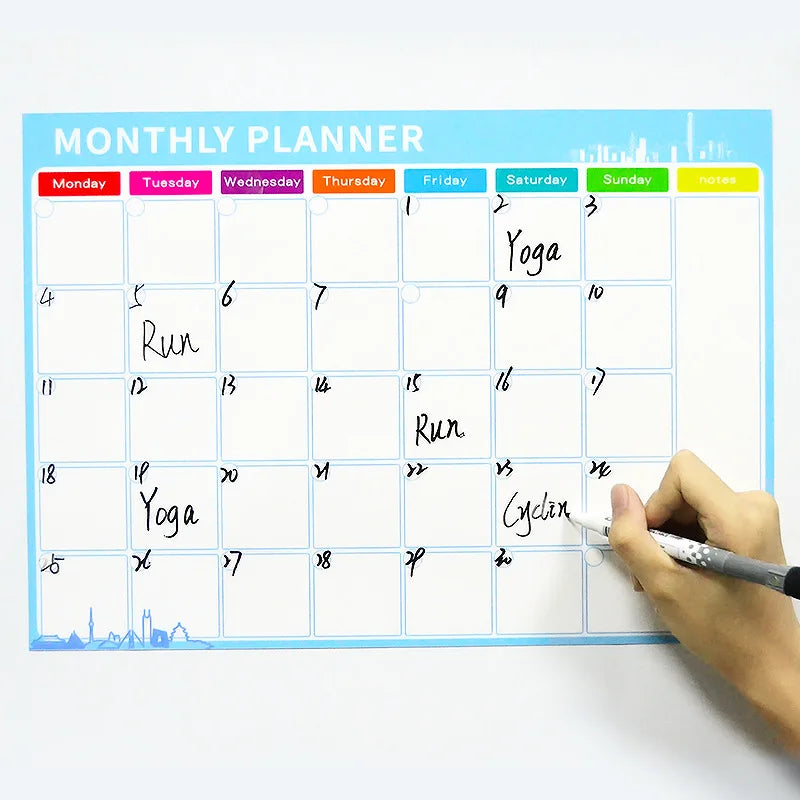 Magnetic Monthly Planner - Dry Erase Whiteboard | Fridge Message Board Organizer - ZOOMNSTORE