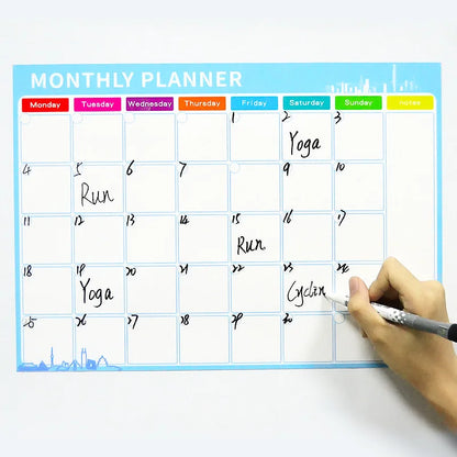 Magnetic Monthly Planner - Dry Erase Whiteboard | Fridge Message Board Organizer - ZOOMNSTORE