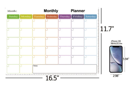 Magnetic Monthly Planner - Dry Erase Whiteboard | Fridge Message Board Organizer - ZOOMNSTORE