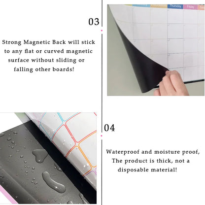 Magnetic Monthly Planner - Dry Erase Whiteboard | Fridge Message Board Organizer - ZOOMNSTORE