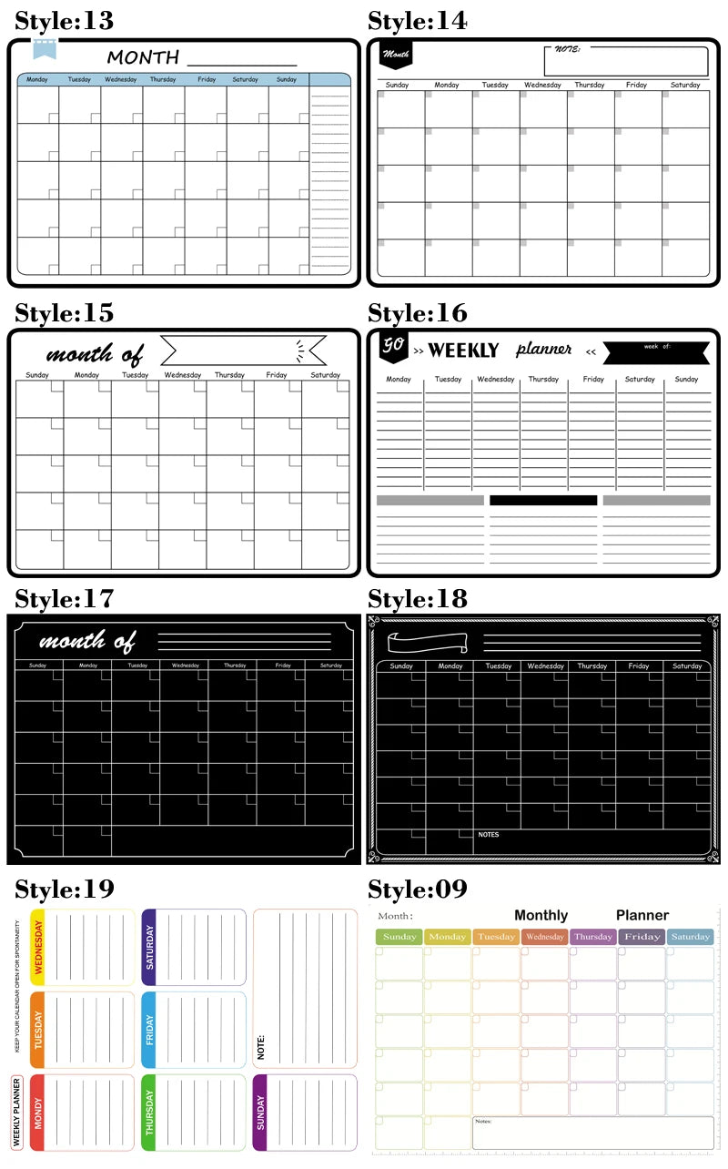 Magnetic Monthly Planner - Dry Erase Whiteboard | Fridge Message Board Organizer - ZOOMNSTORE