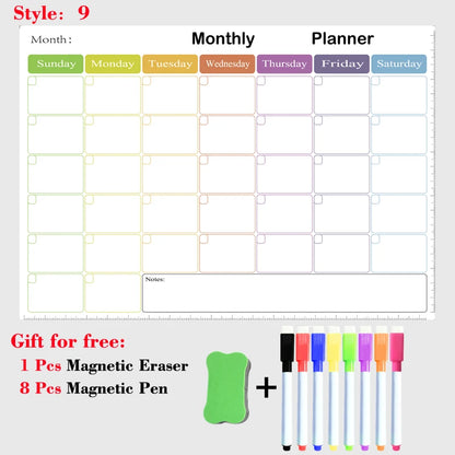 Magnetic Monthly Planner - Dry Erase Whiteboard | Fridge Message Board Organizer - ZOOMNSTORE