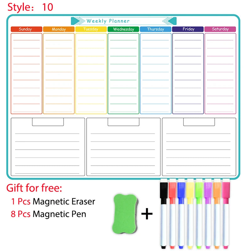 Magnetic Monthly Planner - Dry Erase Whiteboard | Fridge Message Board Organizer - ZOOMNSTORE