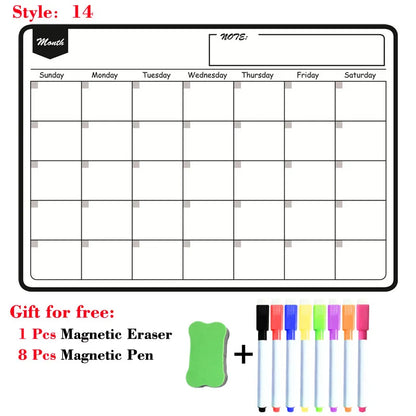 Magnetic Monthly Planner - Dry Erase Whiteboard | Fridge Message Board Organizer - ZOOMNSTORE