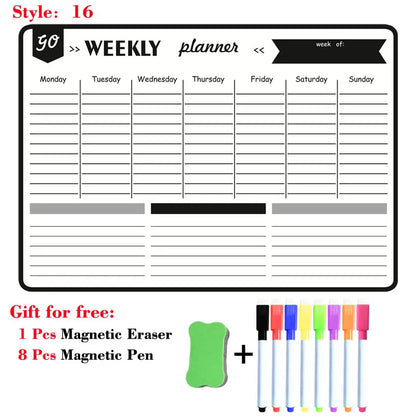 Magnetic Monthly Planner - Dry Erase Whiteboard | Fridge Message Board Organizer - ZOOMNSTORE