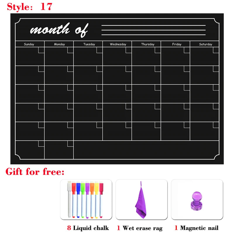 Magnetic Monthly Planner - Dry Erase Whiteboard | Fridge Message Board Organizer - ZOOMNSTORE