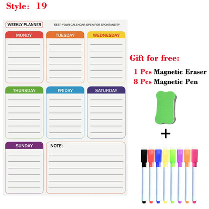 Magnetic Monthly Planner - Dry Erase Whiteboard | Fridge Message Board Organizer - ZOOMNSTORE