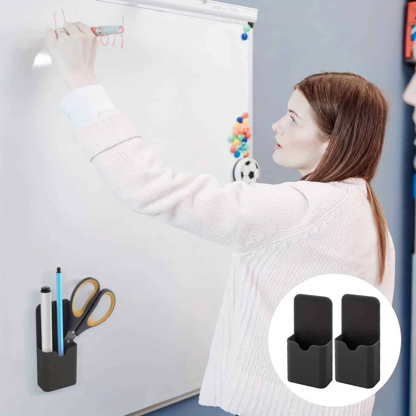 Magnetic Pen Holder – Small Pen Organizer for Refrigerator, Whiteboard & Locker - ZOOMNSTORE