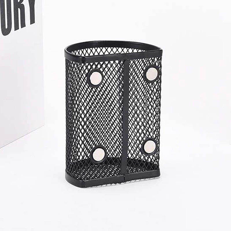 Magnetic Pencil Holder - Mesh Storage Basket | Desktop Pen Organizer & Brush Holder - ZOOMNSTORE