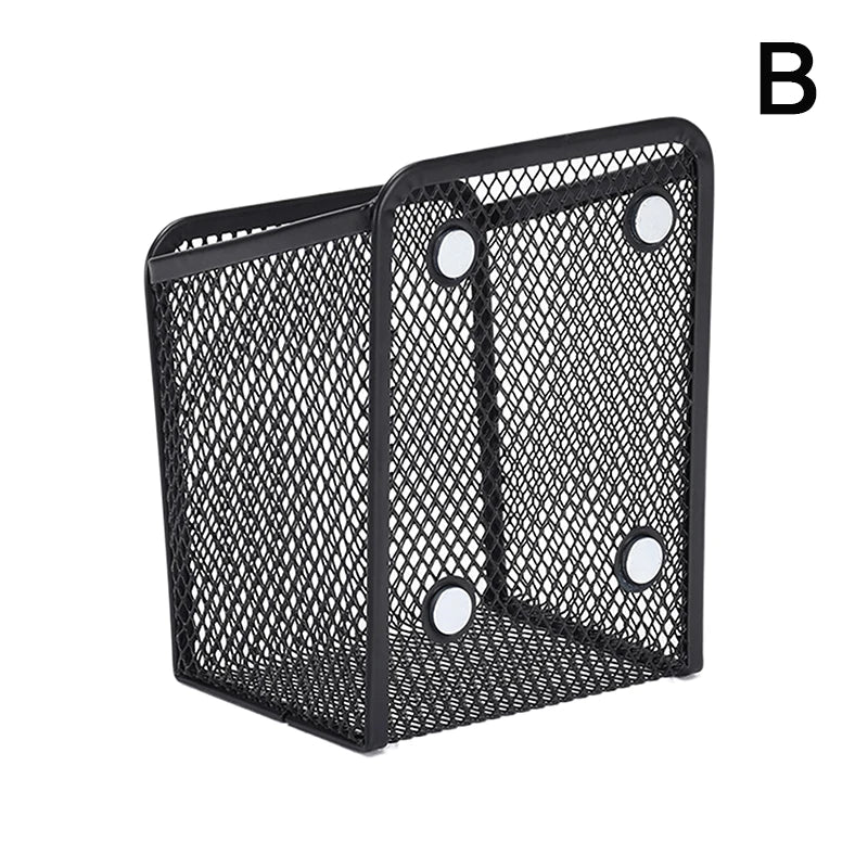 Magnetic Pencil Holder - Mesh Storage Basket | Desktop Pen Organizer & Brush Holder - ZOOMNSTORE