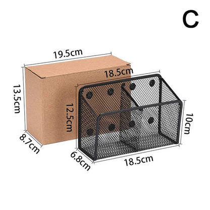 Magnetic Pencil Holder - Mesh Storage Basket | Desktop Pen Organizer & Brush Holder - ZOOMNSTORE