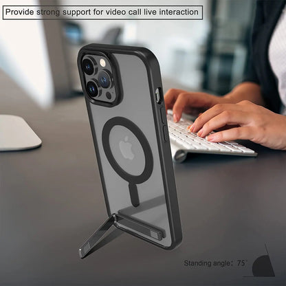 Magnetic iPhone Case with Stand - Protective Cover for iPhone 11 12 13 14 15 16 Pro Max Plus - ZOOMNSTORE