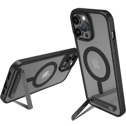 Magnetic iPhone Case with Stand - Protective Cover for iPhone 11 12 13 14 15 16 Pro Max Plus - ZOOMNSTORE