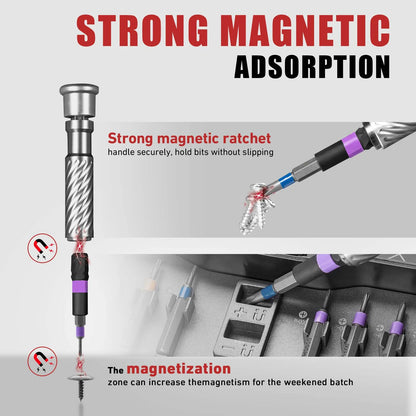 VMAN 66-in-1 Magnetic Ratchet Screwdriver Set with Detachable T-Handle - Ideal for Furniture Electronics  Bicycles - ZOOMNSTORE
