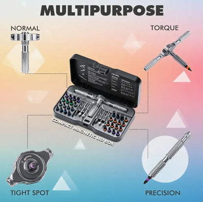 VMAN 66-in-1 Magnetic Ratchet Screwdriver Set with Detachable T-Handle - Ideal for Furniture Electronics  Bicycles - ZOOMNSTORE