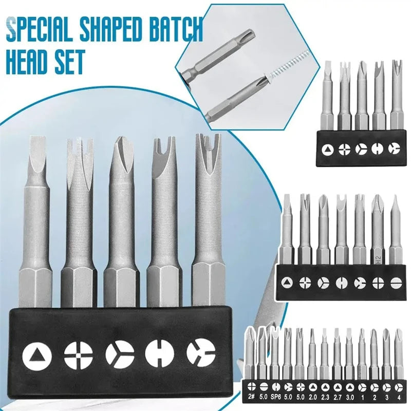 Magnetic Screwdriver Set - 14 Inch Hex Shank Y U Triangle Cross Tool - ZOOMNSTORE
