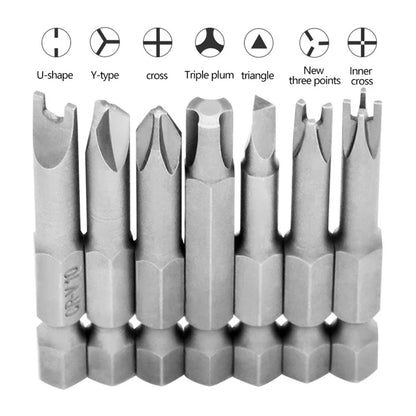Magnetic Screwdriver Set - 14 Inch Hex Shank Y U Triangle Cross Tool - ZOOMNSTORE