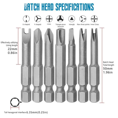 Magnetic Screwdriver Set - 14 Inch Hex Shank Y U Triangle Cross Tool - ZOOMNSTORE