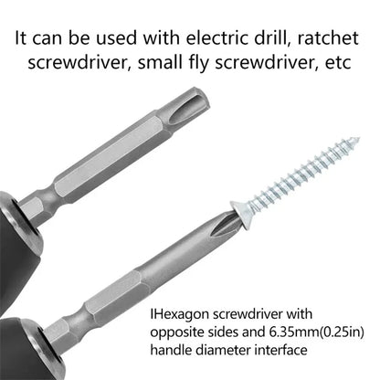 Magnetic Screwdriver Set - 14 Inch Hex Shank Y U Triangle Cross Tool - ZOOMNSTORE