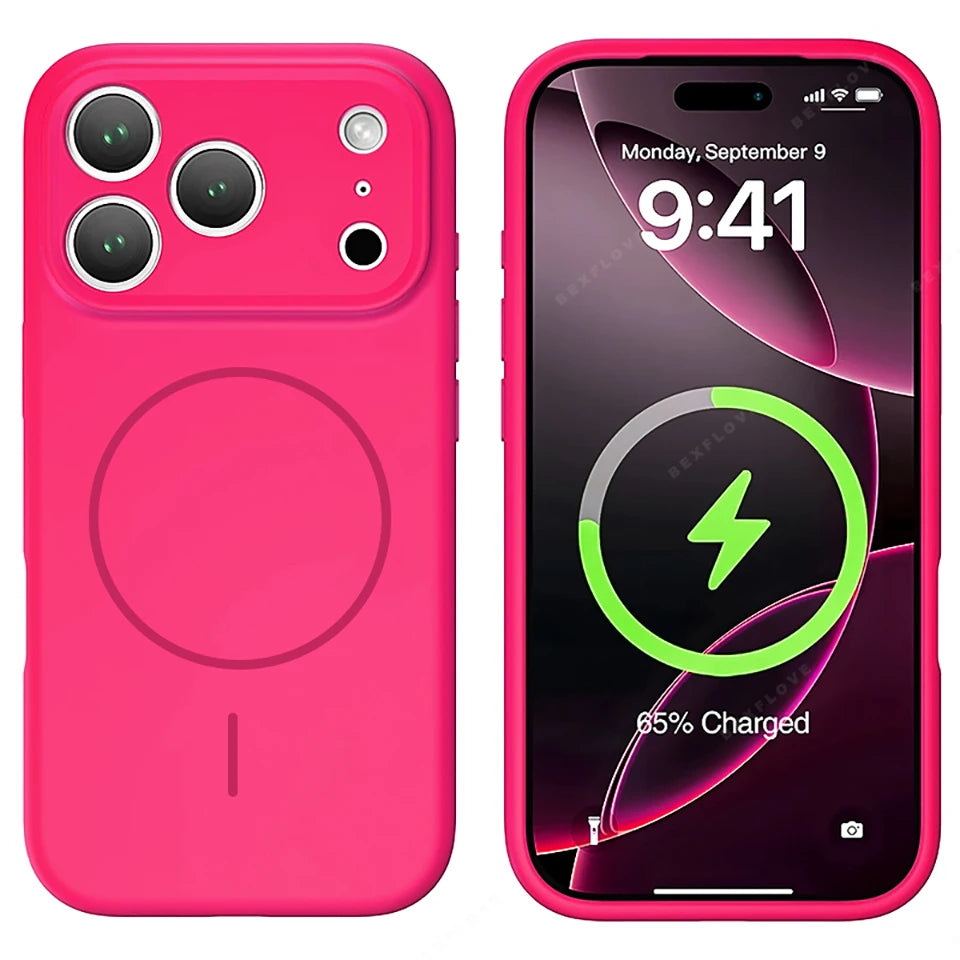 Liquid Silicone Magnetic Phone Case - iPhone 16E1112131617 Pro Max  Air 151416 Plus MagSafe Cover - ZOOMNSTORE