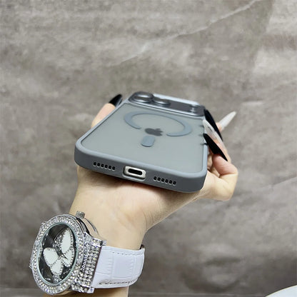 Matte Magnetic Wireless Phone Case for iPhone 11-17 Pro Max - Translucent Magsafe Cover - ZOOMNSTORE