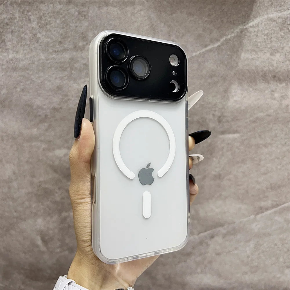 Matte Magnetic Wireless Phone Case for iPhone 11-17 Pro Max - Translucent Magsafe Cover - ZOOMNSTORE