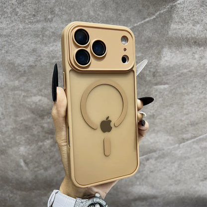 Matte Magnetic Wireless Phone Case for iPhone 11-17 Pro Max - Translucent Magsafe Cover - ZOOMNSTORE