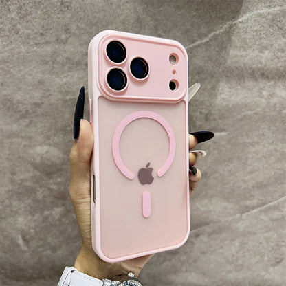 Matte Magnetic Wireless Phone Case for iPhone 11-17 Pro Max - Translucent Magsafe Cover - ZOOMNSTORE