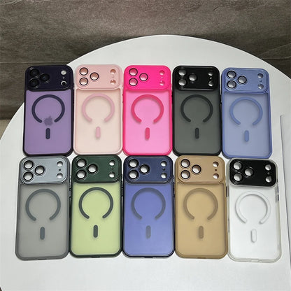 Matte Magnetic Wireless Phone Case for iPhone 11-17 Pro Max - Translucent Magsafe Cover - ZOOMNSTORE