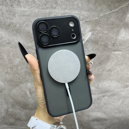 Matte Magnetic Wireless Phone Case for iPhone 11-17 Pro Max - Translucent Magsafe Cover - ZOOMNSTORE