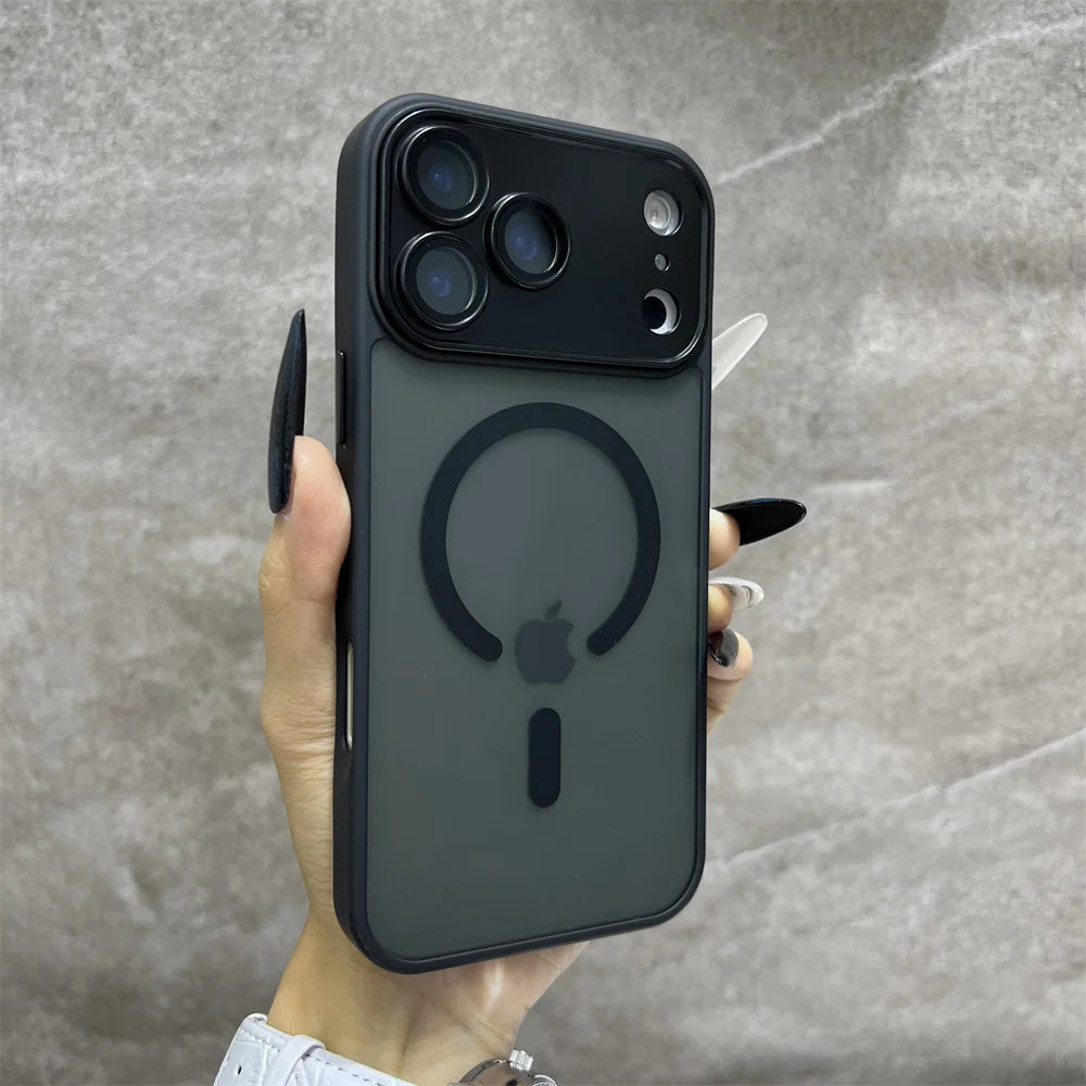 Matte Magnetic Wireless Phone Case for iPhone 11-17 Pro Max - Translucent Magsafe Cover - ZOOMNSTORE