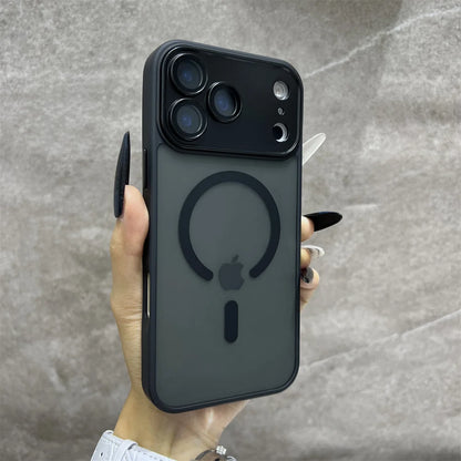 Matte Magnetic Wireless Phone Case for iPhone 11-17 Pro Max - Translucent Magsafe Cover - ZOOMNSTORE