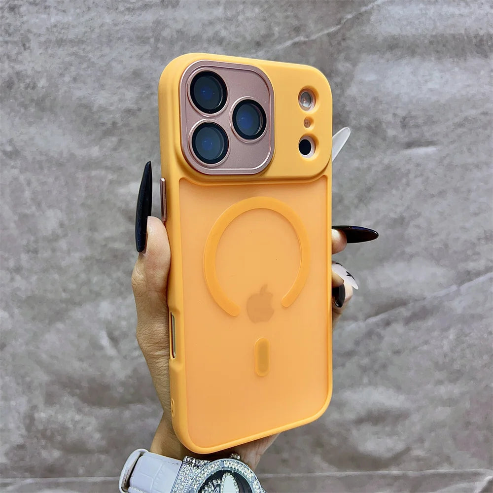 Matte Magnetic Wireless Phone Case for iPhone 11-17 Pro Max - Translucent Magsafe Cover - ZOOMNSTORE