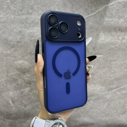 Matte Magnetic Wireless Phone Case for iPhone 11-17 Pro Max - Translucent Magsafe Cover - ZOOMNSTORE