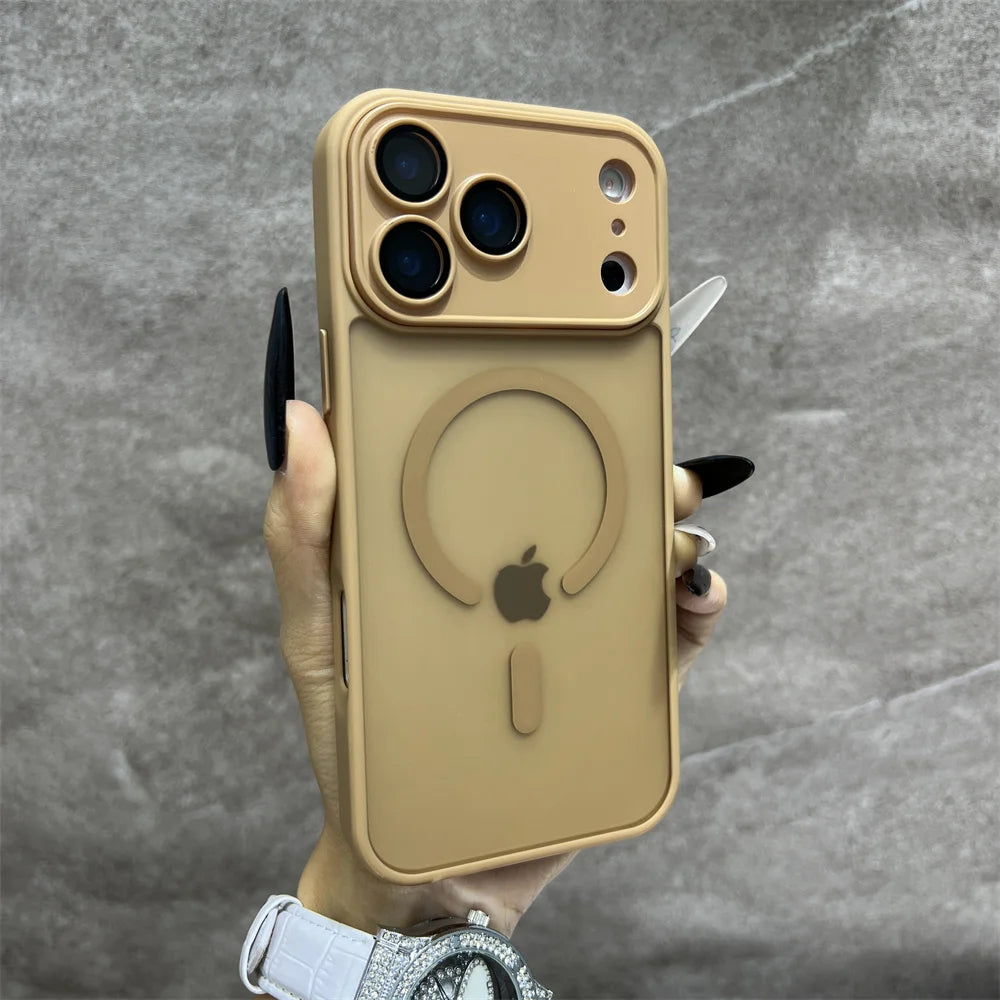 Matte Magnetic Wireless Phone Case for iPhone 11-17 Pro Max - Translucent Magsafe Cover - ZOOMNSTORE