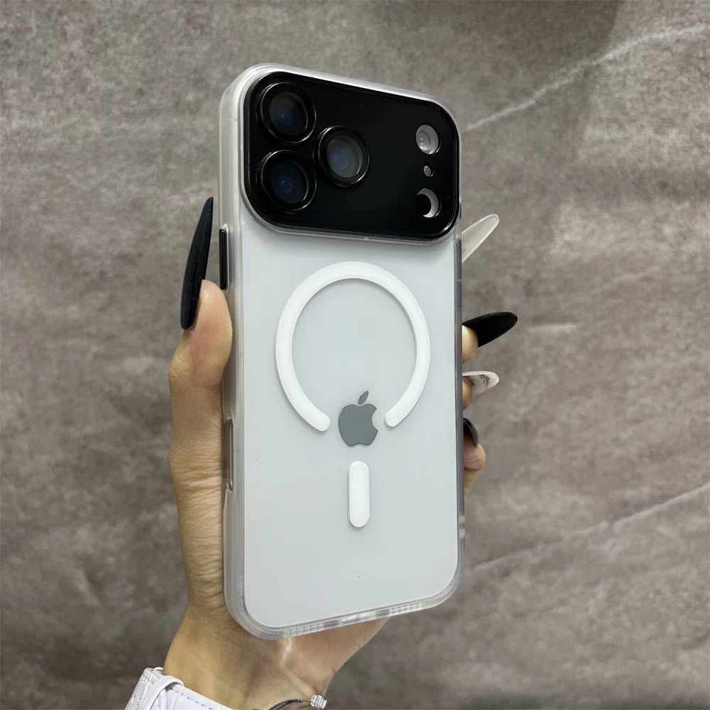 Matte Magnetic Wireless Phone Case for iPhone 11-17 Pro Max - Translucent Magsafe Cover - ZOOMNSTORE