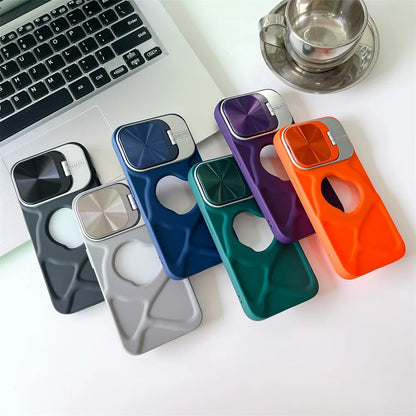 Magnetic Silicone Case for iPhone 11-17 Pro Max with Lens Protection and MagSafe Stand - ZOOMNSTORE